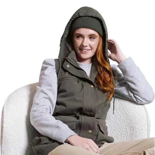 Ladies Heritage Sleeveless Utility Jacket Model